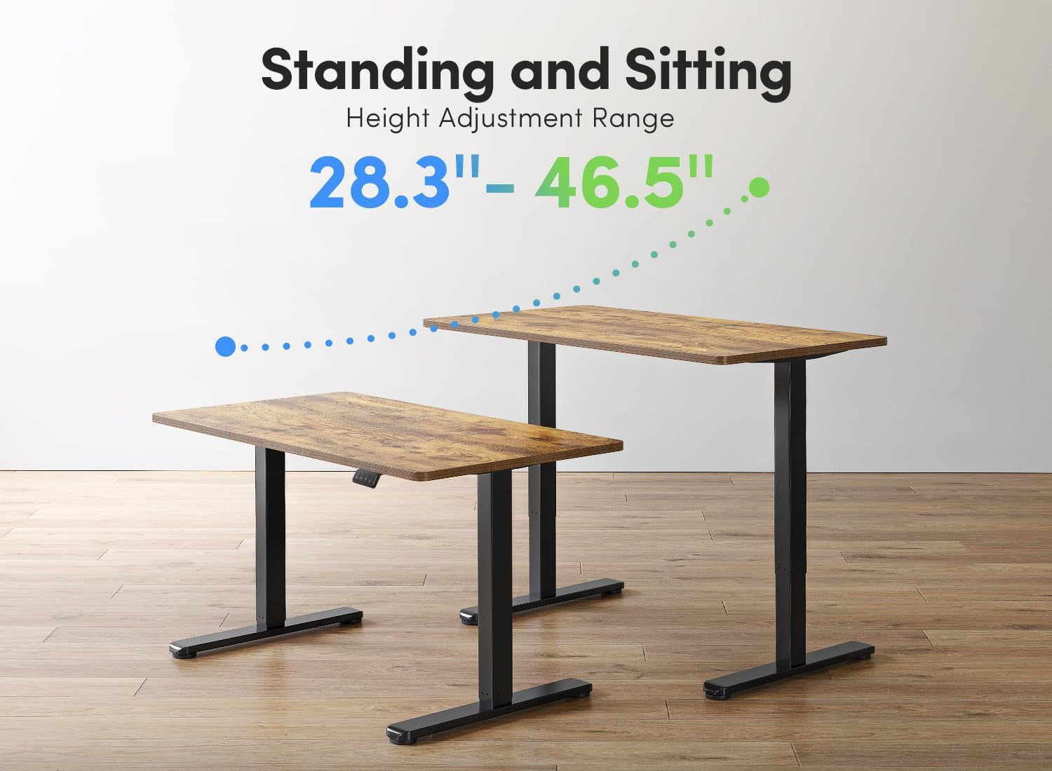 Electric Standing Desk, 48 X 24 Inches Height Adjustable Stand up Desk, Sit Stand Home Office Desk, Computer Desk, Rustic Brown