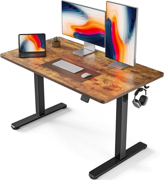 Electric Standing Desk, 48 X 24 Inches Height Adjustable Stand up Desk, Sit Stand Home Office Desk, Computer Desk, Rustic Brown